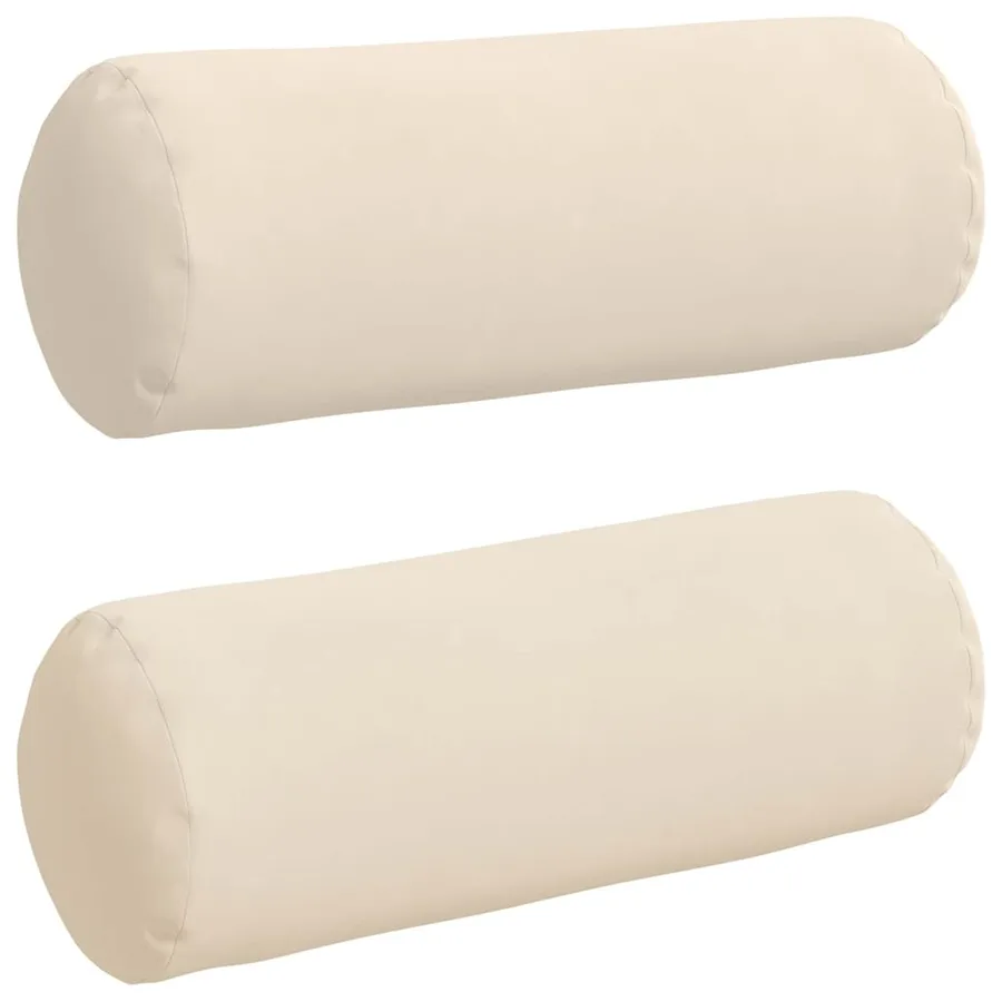 Coussins d'accent 2 pcs Beige Ø 25 x 70 cm Tissu en microfibre - 2