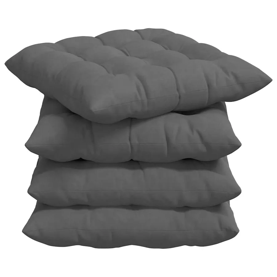 Coussins de siège 4 pcs Gris foncé 40 x 40 x 6 cm Microfibre - 2