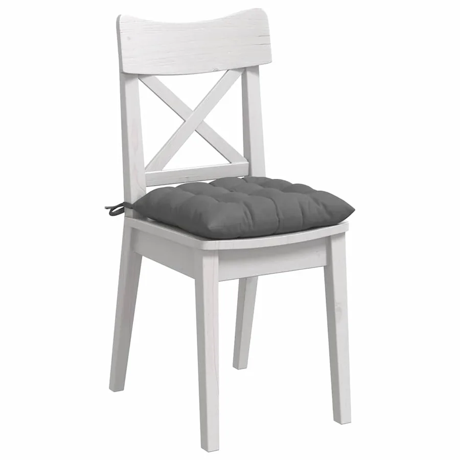 Coussins de siège 4 pcs Gris foncé 40 x 40 x 6 cm Microfibre - 3