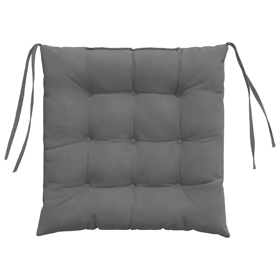 Coussins de siège 4 pcs Gris foncé 40 x 40 x 6 cm Microfibre - 7