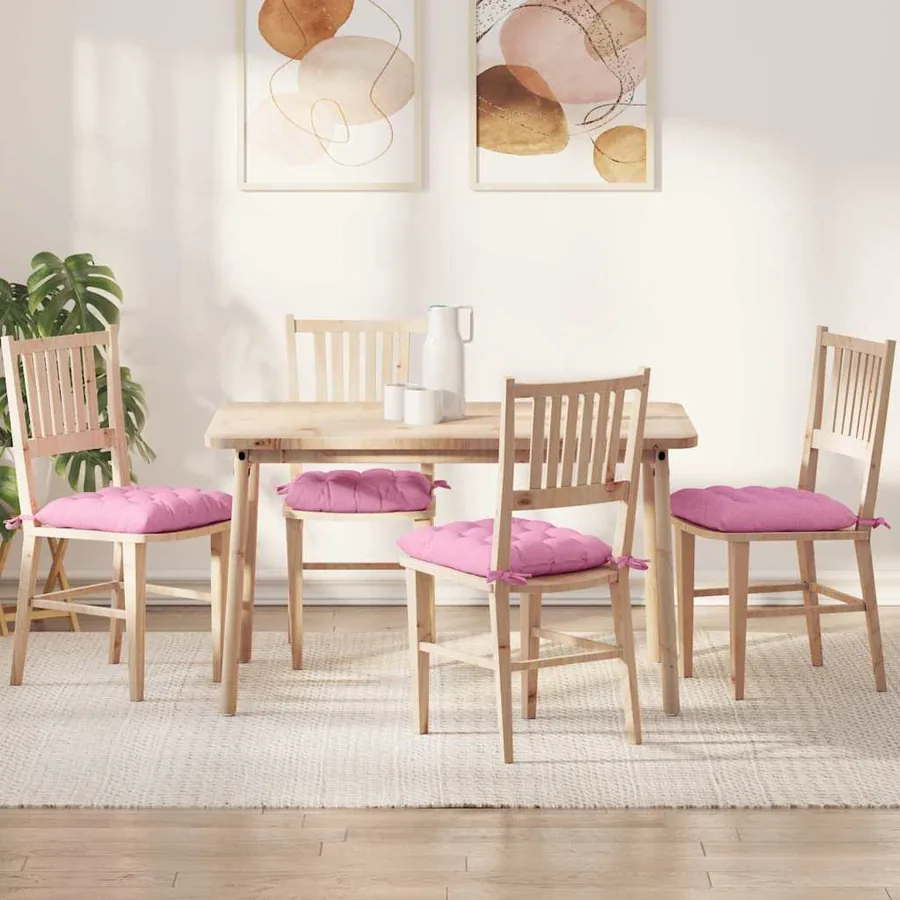 Coussins de siège 4 pcs Rose 40 x 40 x 6 cm tissu