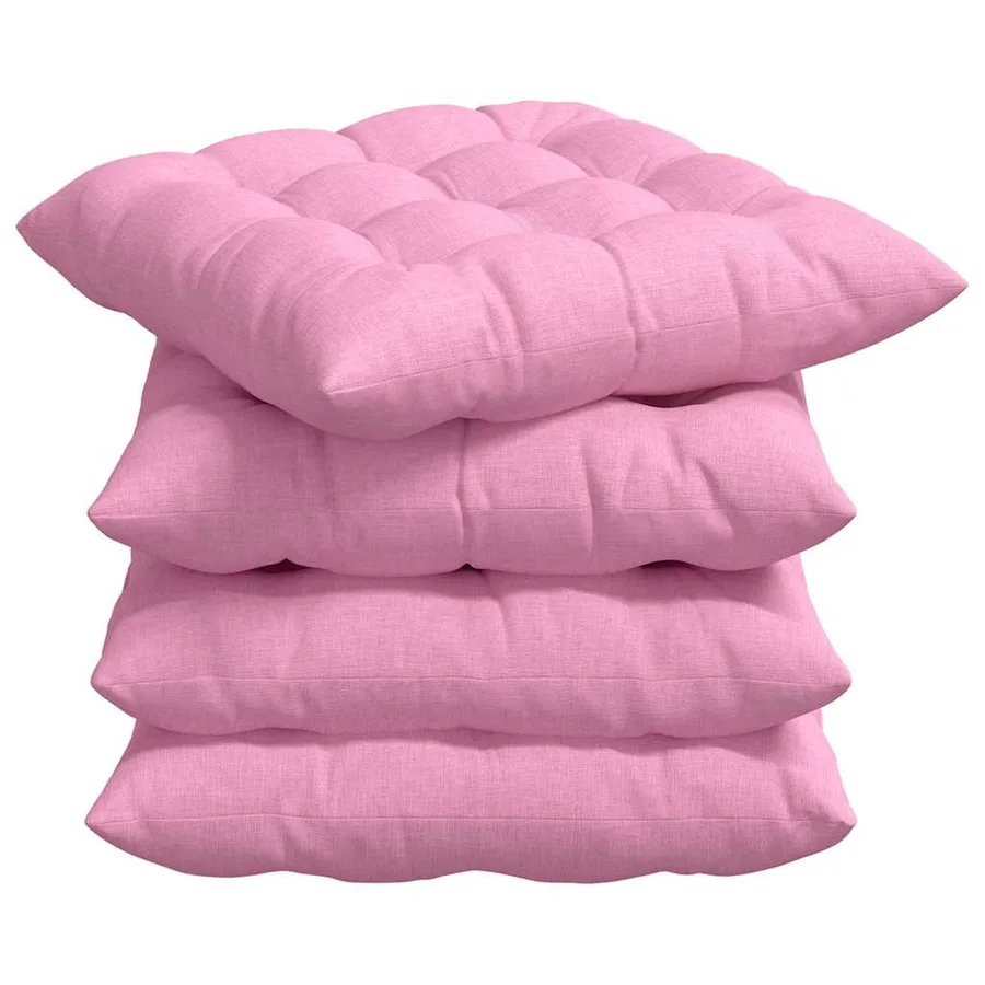 Coussins de siège 4 pcs Rose 40 x 40 x 6 cm tissu - 2