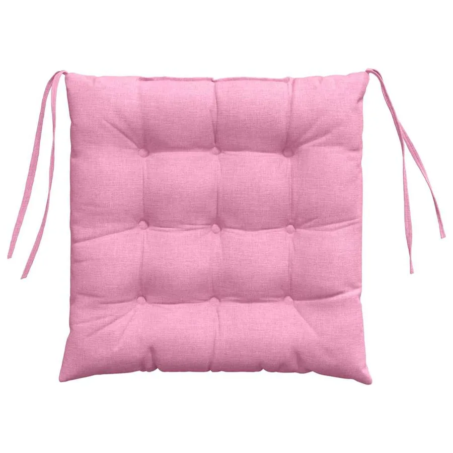 Coussins de siège 4 pcs Rose 40 x 40 x 6 cm tissu - 7