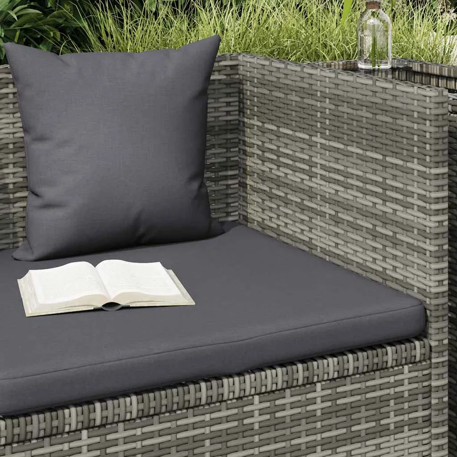 Lit de jardin Gris 200x60 cm Résine tressée - 4