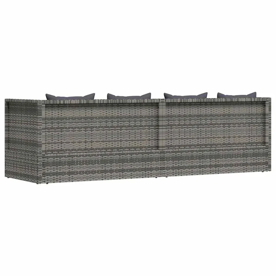 Lit de jardin Gris 200x60 cm Résine tressée - 8