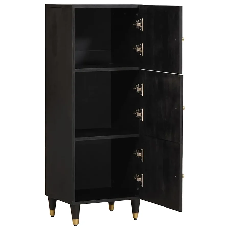 Haut Armoire Noir 40 x 33 x 110 cm Bois de mangue massif - 2