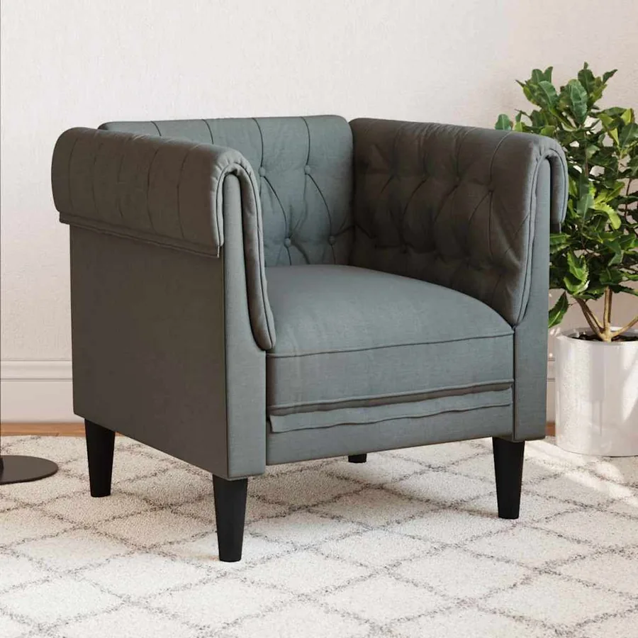 Canapé Gris foncé 78,5 x 74,5 x 74,5 cm Polyester