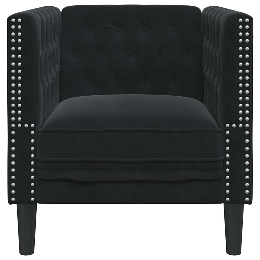 Canapé Noir 74,5 x 71 x 70,5 cm Velours - 4