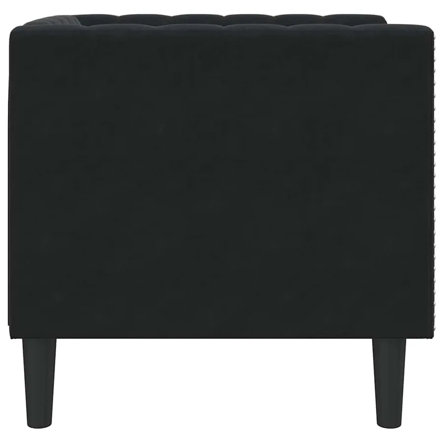 Canapé Noir 74,5 x 71 x 70,5 cm Velours - 5