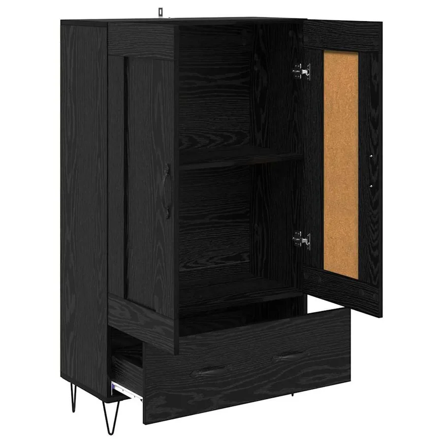 Haut Armoire Chêne noir 69,5 x 31 x 115 cm Bois d'ingénierie - 5