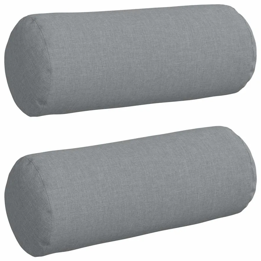Coussins d'accent 2 pcs Gris clair Ø 15 x 40 cm tissu - 2