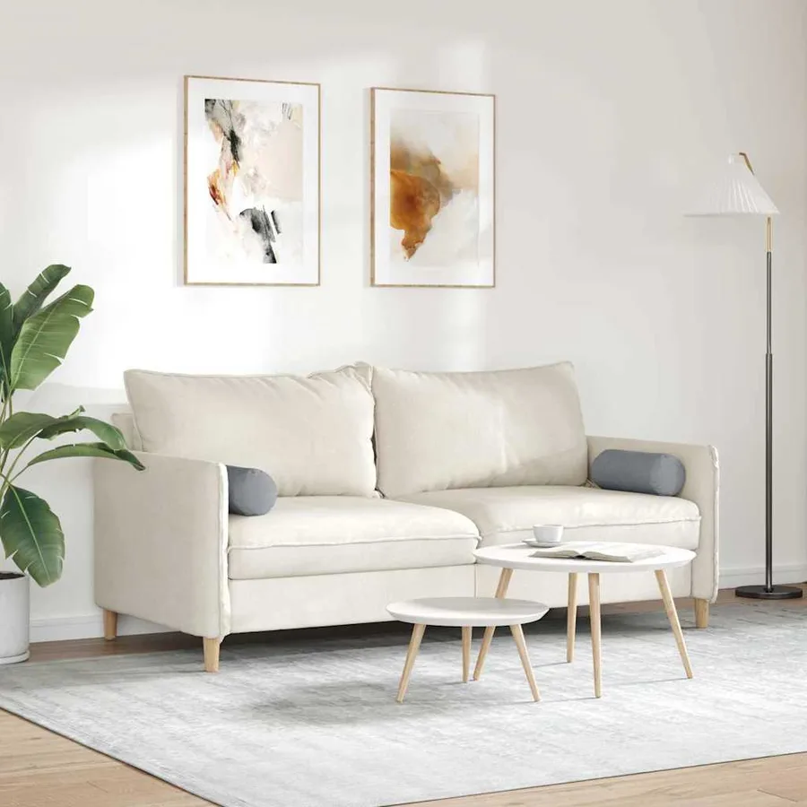 Coussins d'accent 2 pcs Gris clair Ø 15 x 40 cm tissu - 4