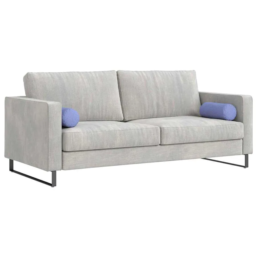 Coussins d'accent 2 pcs Bleu denim Ø 15 x 40 cm tissu - 3