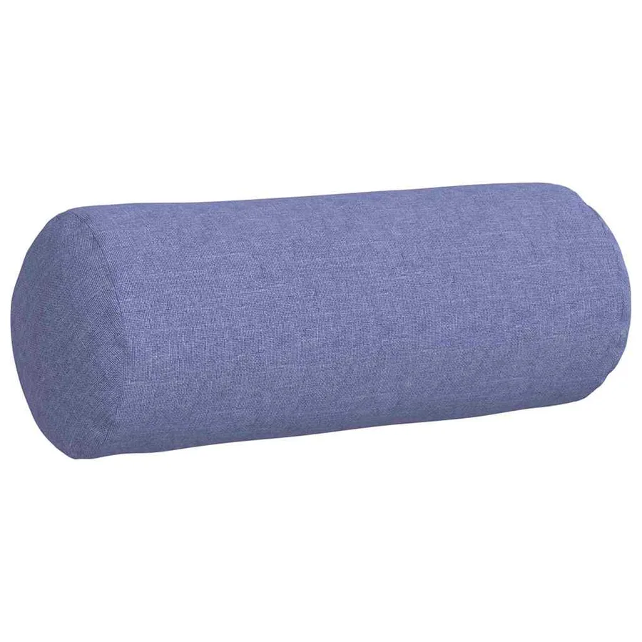 Coussins d'accent 2 pcs Bleu denim Ø 15 x 40 cm tissu - 5