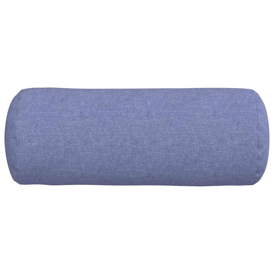 Coussins d'accent 2 pcs Bleu denim Ø 15 x 40 cm tissu - 6