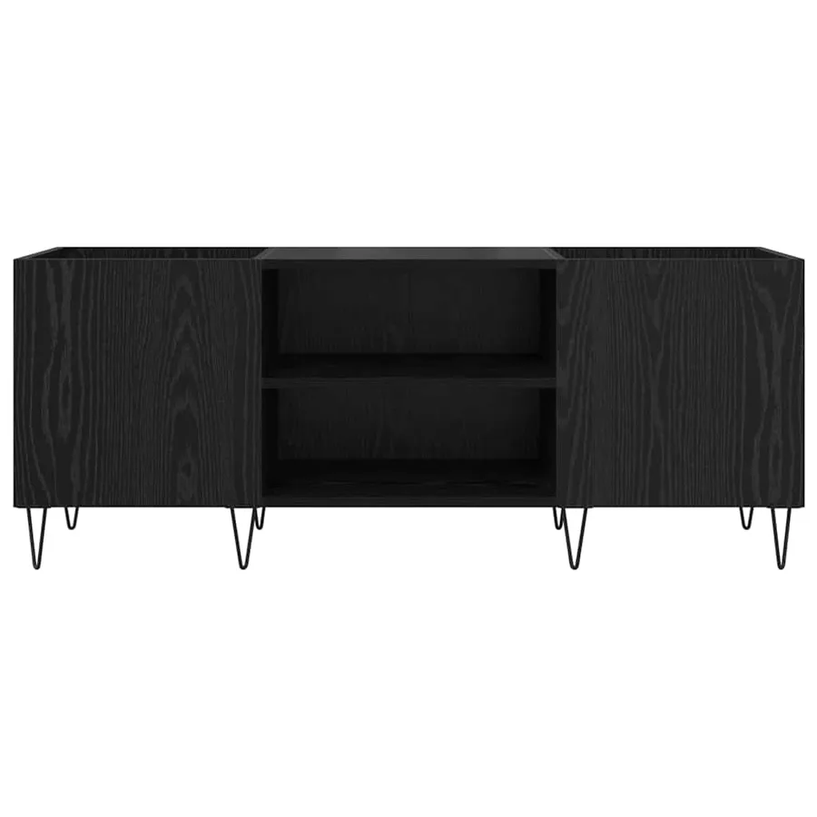 Meuble à vinyles avec étagère Chêne noir 121 x 38 x 48 cm - 6