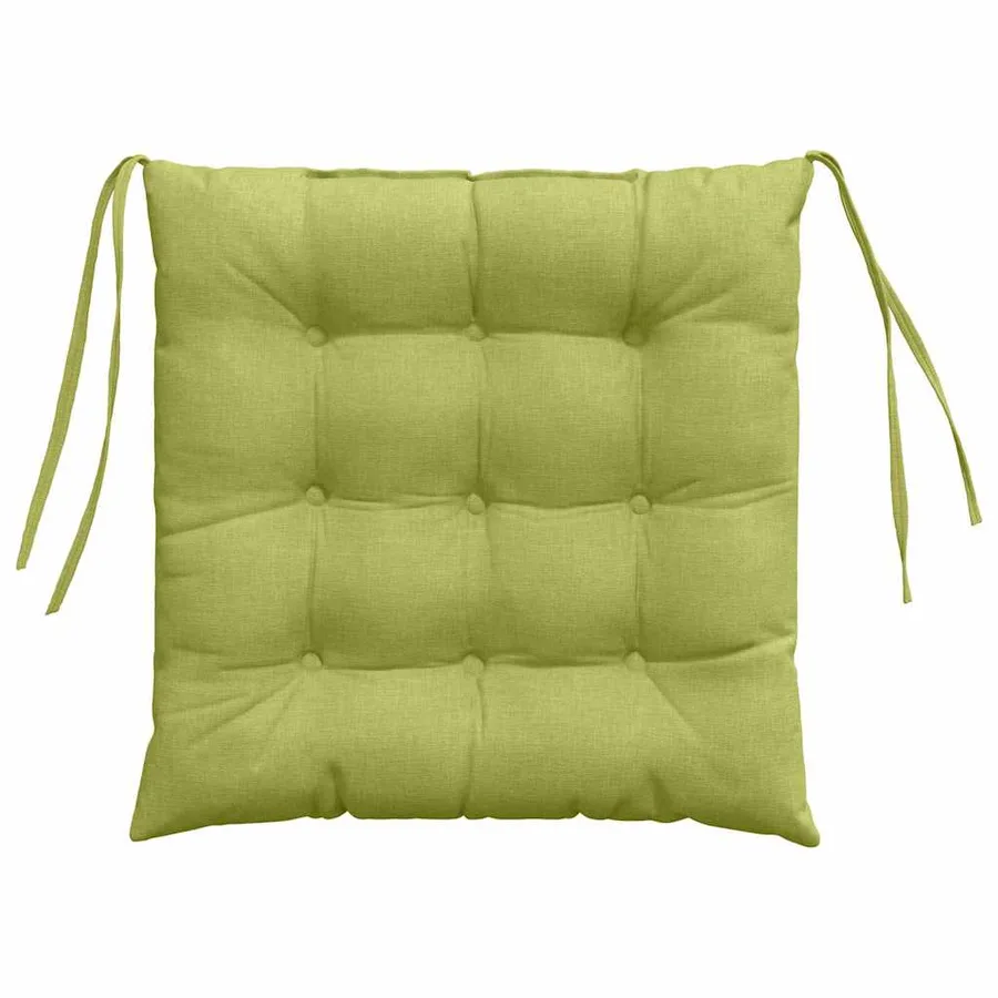 Coussins de siège 4 pcs Vert clair 40 x 40 x 6 cm tissu - 7