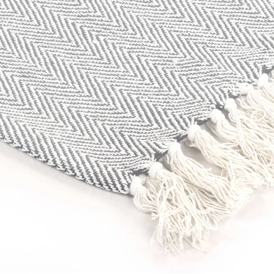 Couverture coton à chevrons 125x150 cm Gris - 4