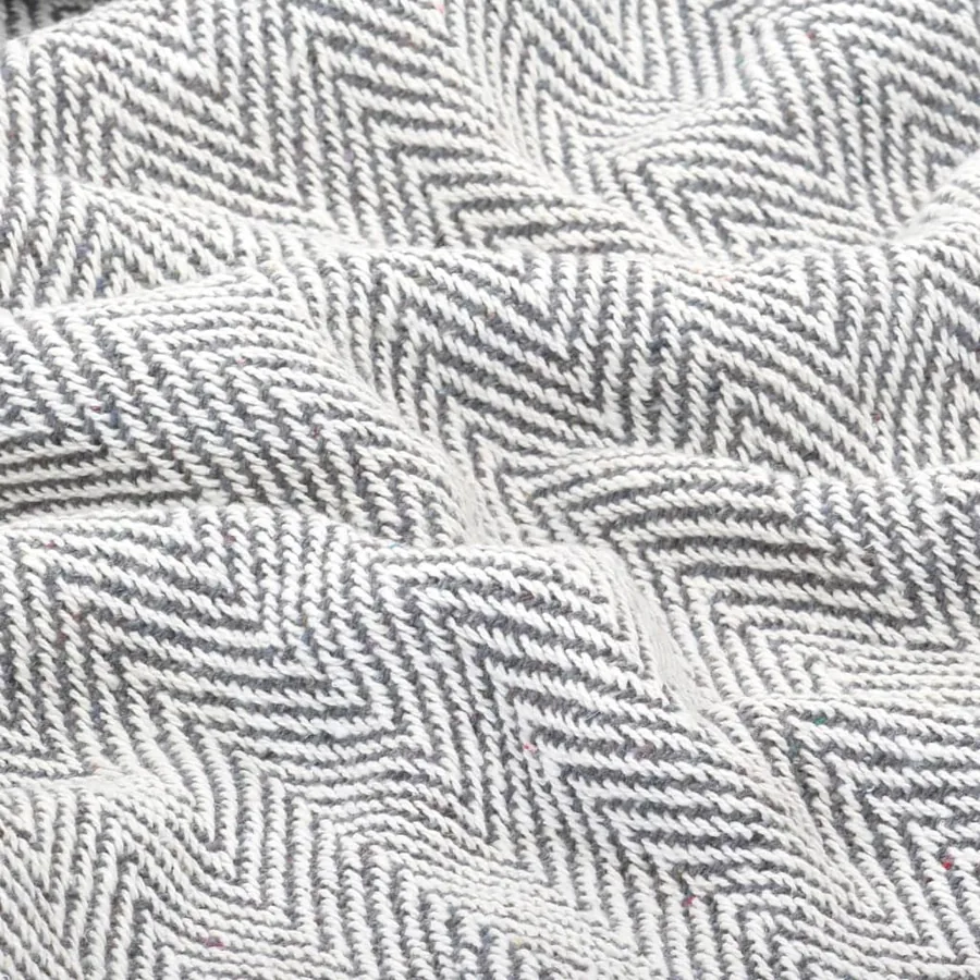 Couverture coton à chevrons 125x150 cm Gris - 5