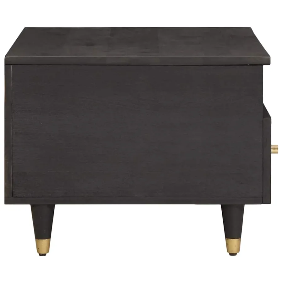 Table basse Noir 80 x 54 x 40 cm Bois de mangue massif - 4