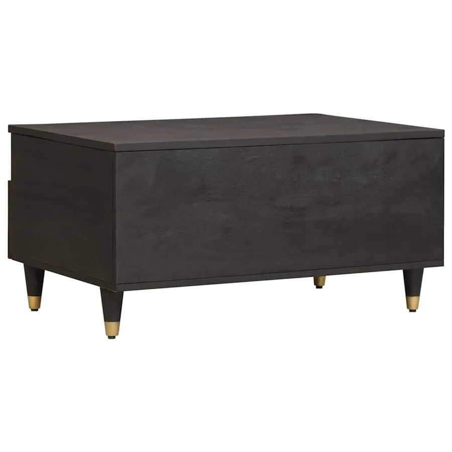Table basse Noir 80 x 54 x 40 cm Bois de mangue massif - 5