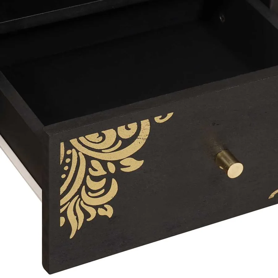 Table basse Noir 80 x 54 x 40 cm Bois de mangue massif - 7
