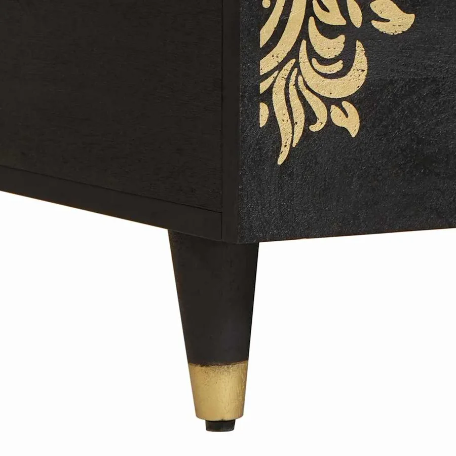 Table basse Noir 80 x 54 x 40 cm Bois de mangue massif - 8