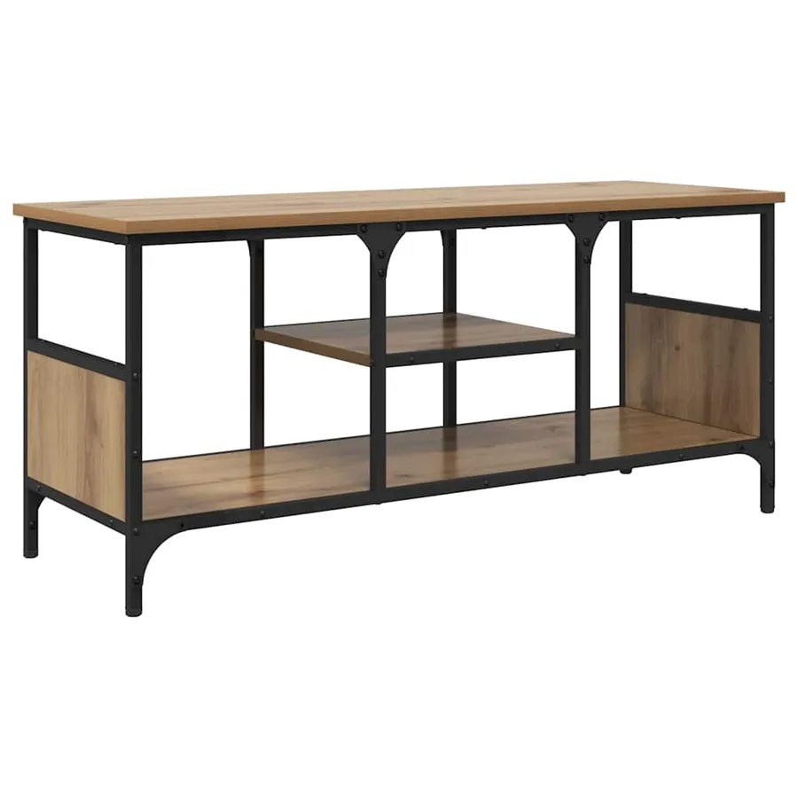 Meuble TV 100 x 35 x 45 cm Chêne artisanal - 2