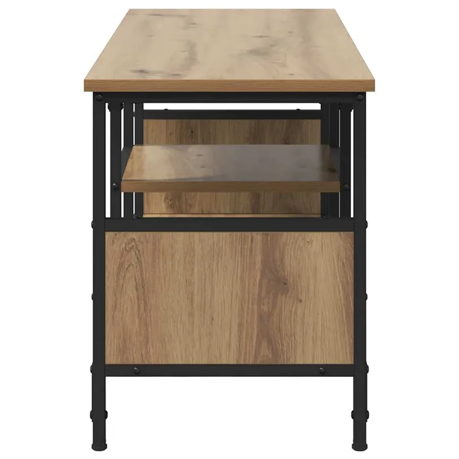 Meuble TV 100 x 35 x 45 cm Chêne artisanal - 6