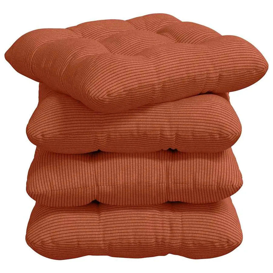 Coussins de siège 4 pcs Rouge orange 40 x 40 cm - 2
