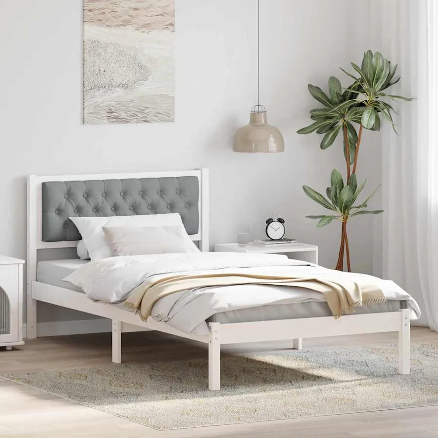 Cadre de lit Gris clair 100 x 200 cm Pin massif