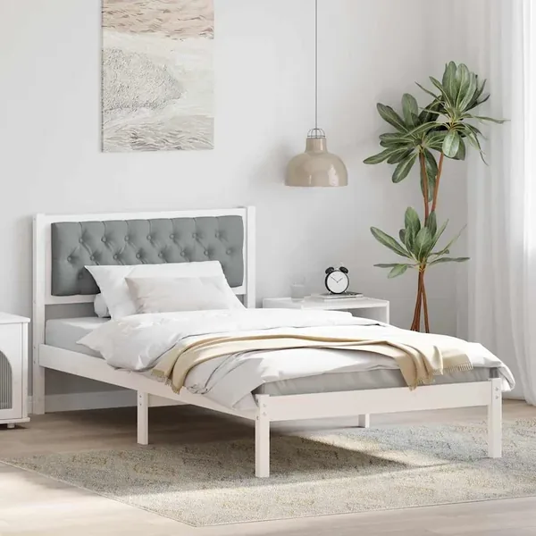 Cadre de lit Gris clair 100 x 200 cm Pin massif