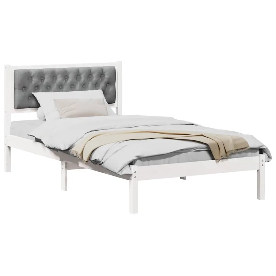Cadre de lit Gris clair 100 x 200 cm Pin massif - 3
