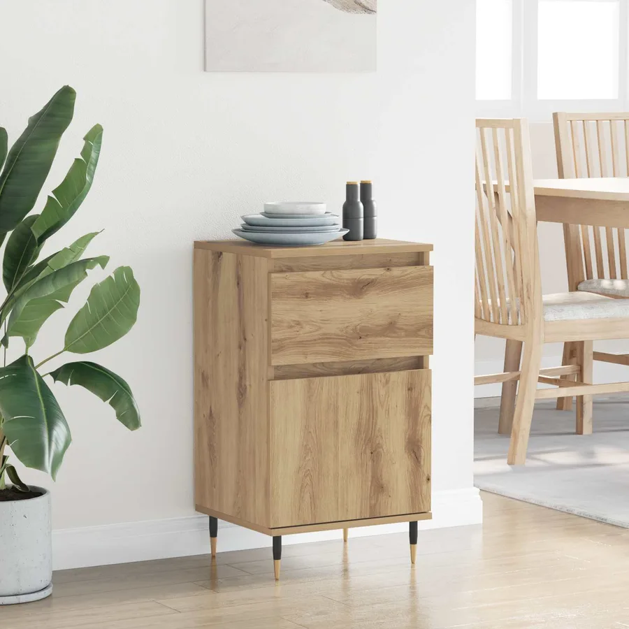 Buffet Chêne artisanal 40 x 35 x 70 cm Bois d'ingénierie et fer - 4