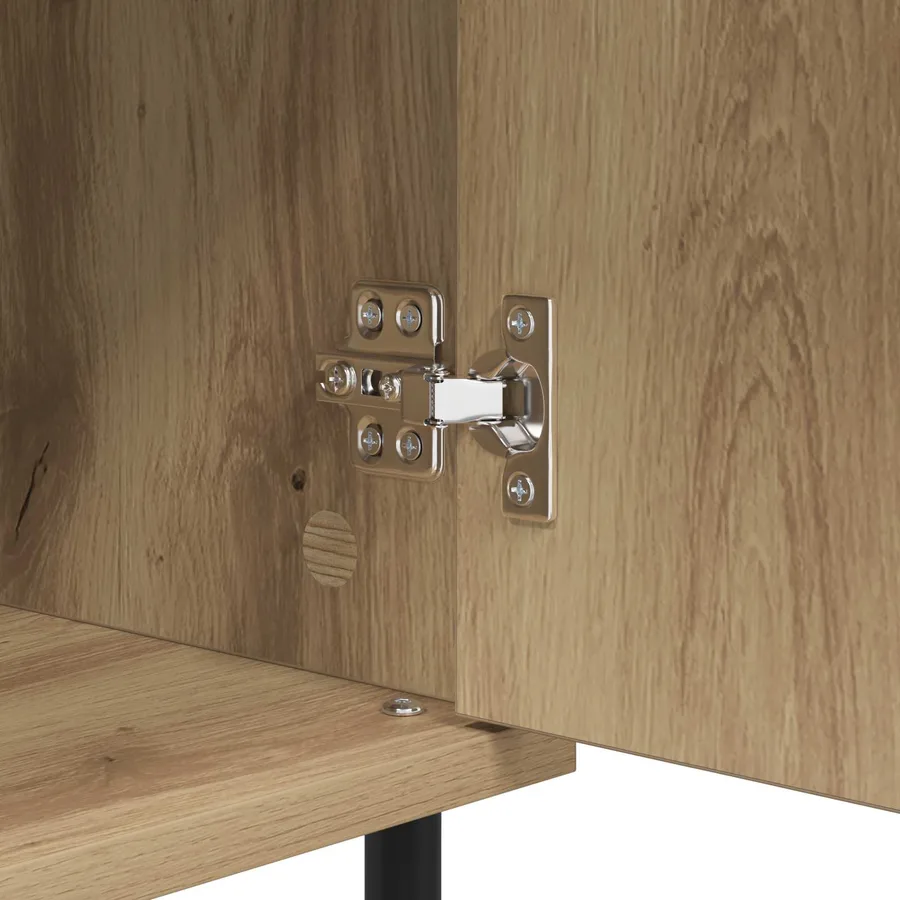 Buffet Chêne artisanal 40 x 35 x 70 cm Bois d'ingénierie et fer - 9