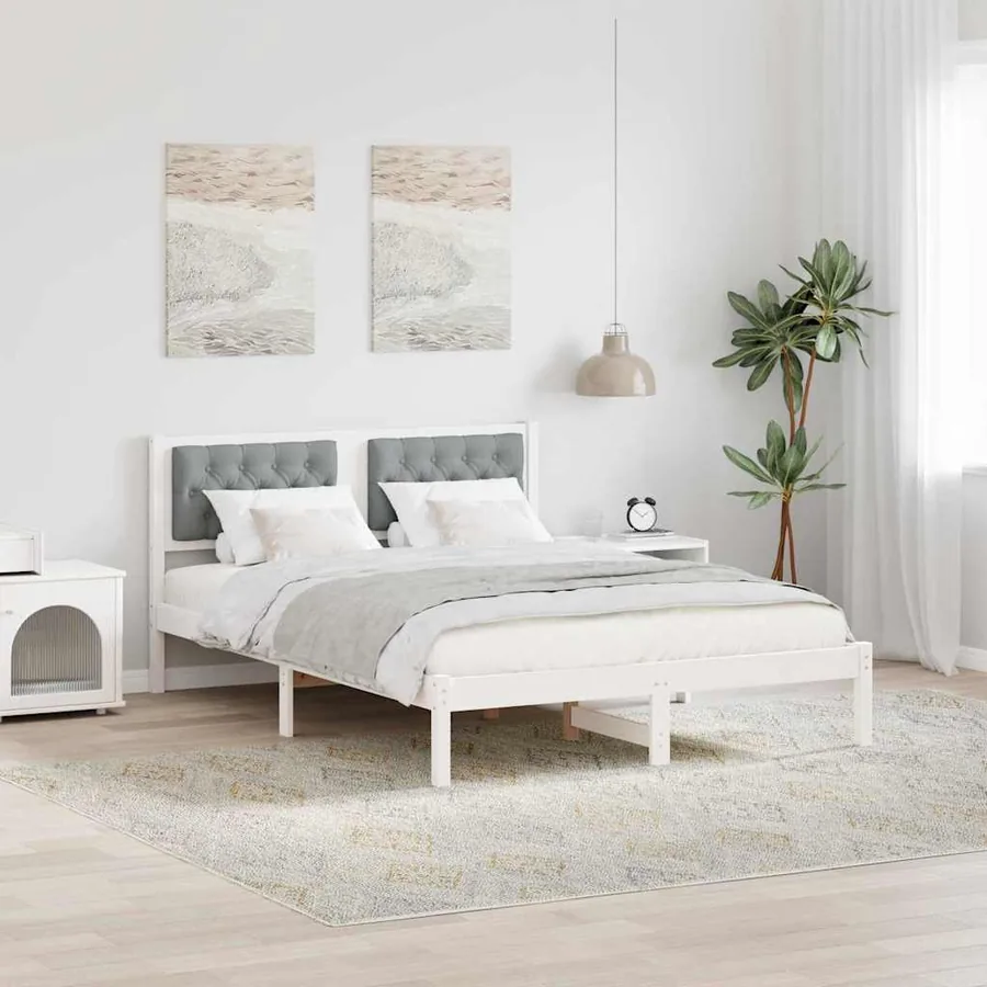 Cadre de lit Gris clair 150 x 200 cm Pin massif