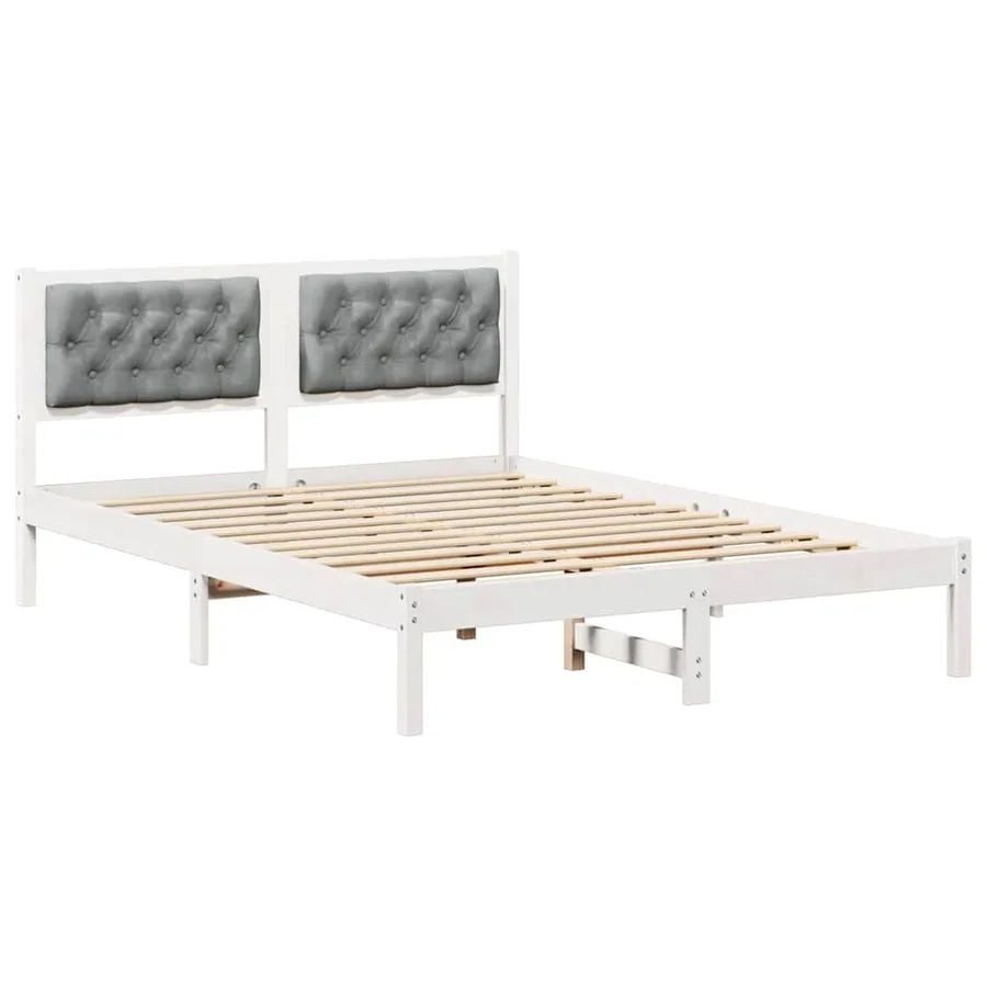 Cadre de lit Gris clair 150 x 200 cm Pin massif - 2
