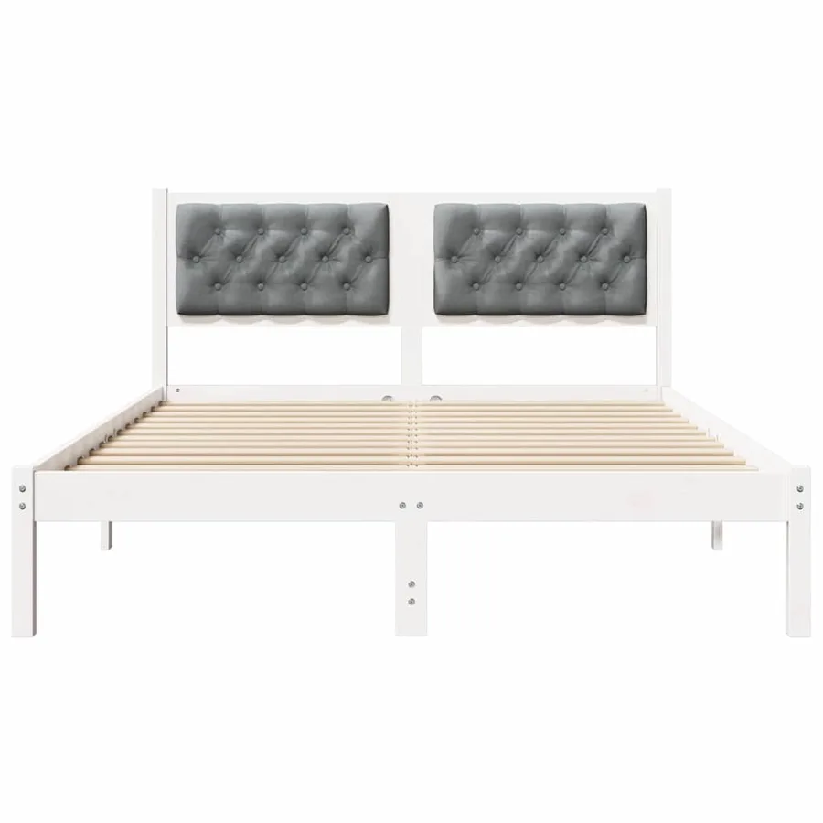 Cadre de lit Gris clair 150 x 200 cm Pin massif - 5