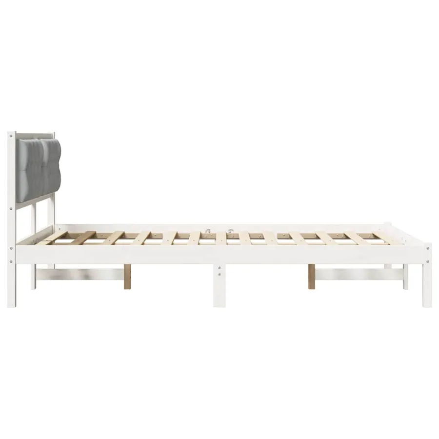 Cadre de lit Gris clair 150 x 200 cm Pin massif - 6