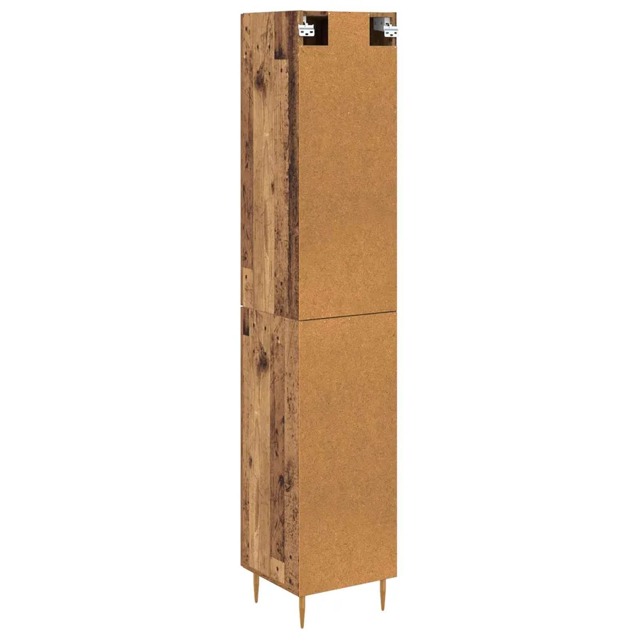 Haut Armoire 2 pcs Bois Ancien Bois d'ingénierie - 8