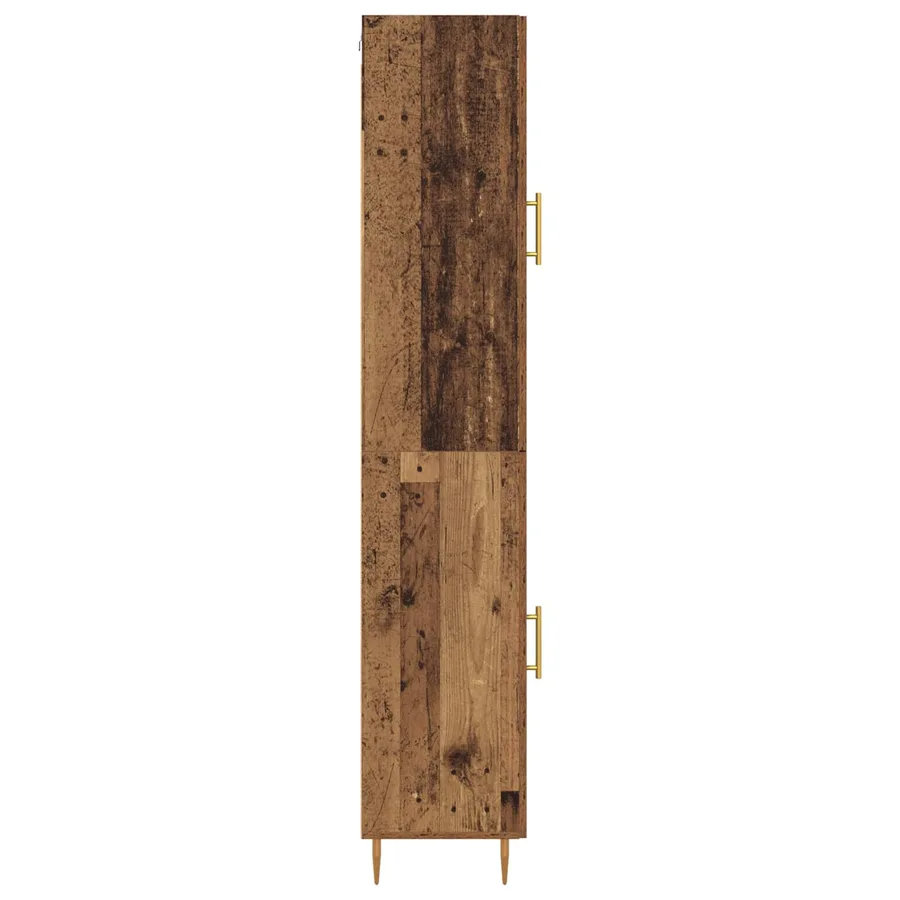 Haut Armoire 2 pcs Bois Ancien Bois d'ingénierie - 9
