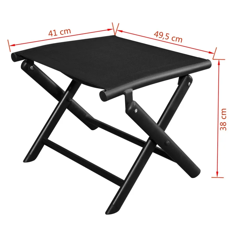 Repose-pied pliable Noir Aluminium - 6