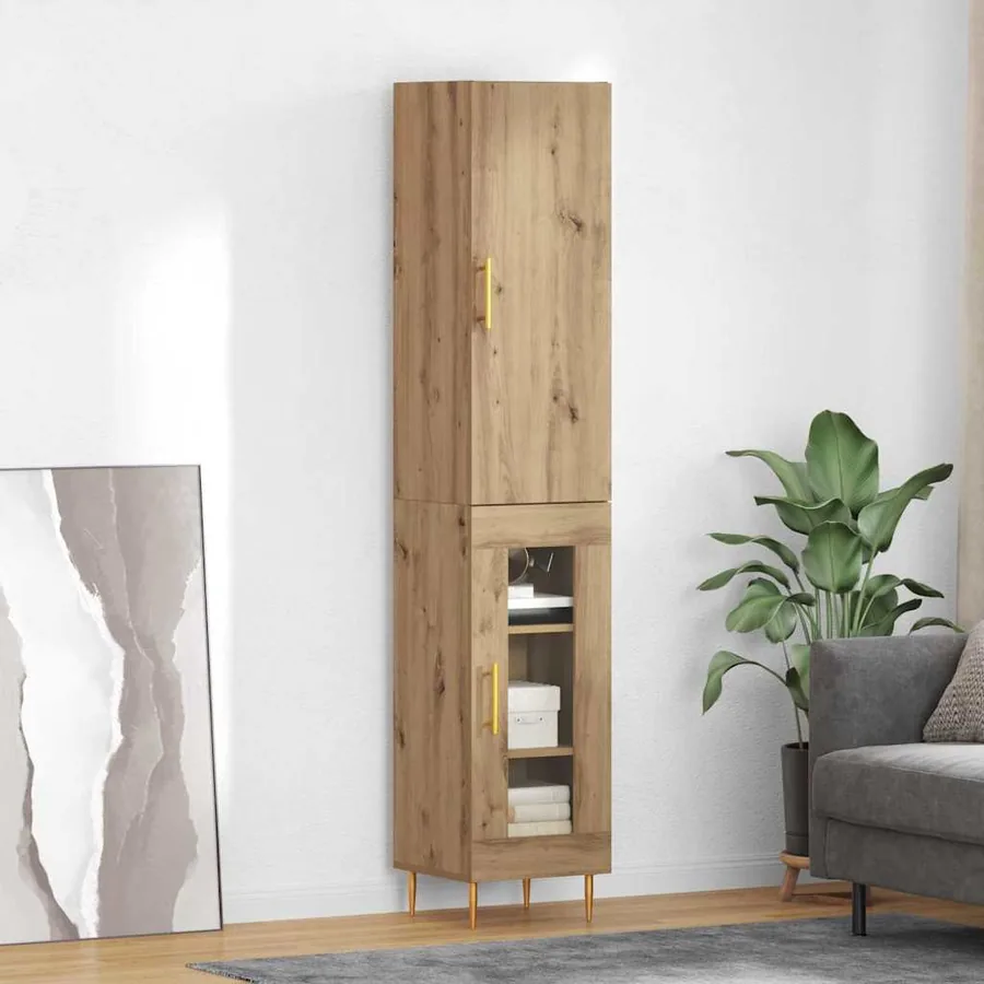 Haut Armoire 2 pcs Chêne artisanal 34,5 x 34 x 180 cm