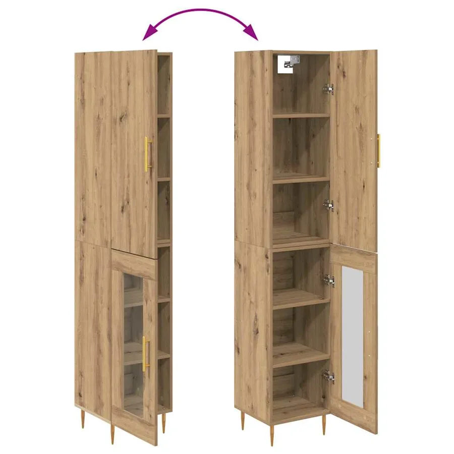 Haut Armoire 2 pcs Chêne artisanal 34,5 x 34 x 180 cm - 12