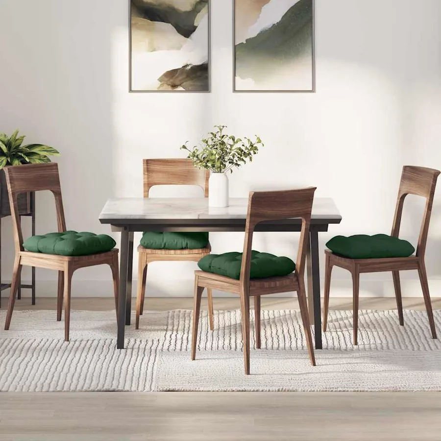 Coussins de siège 4 pcs Vert foncé 40 x 40 cm