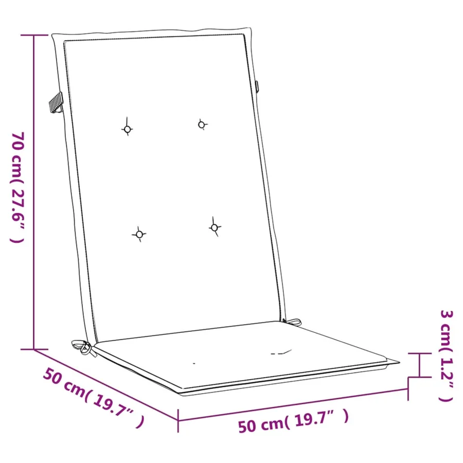 Coussins de chaise de jardin à dossier haut lot de 4 anthracite - 10