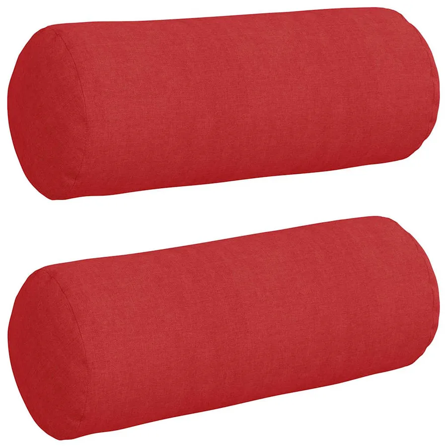 Coussins d'accent 2 pcs Rouge Ø 15 x 40 cm tissu - 2