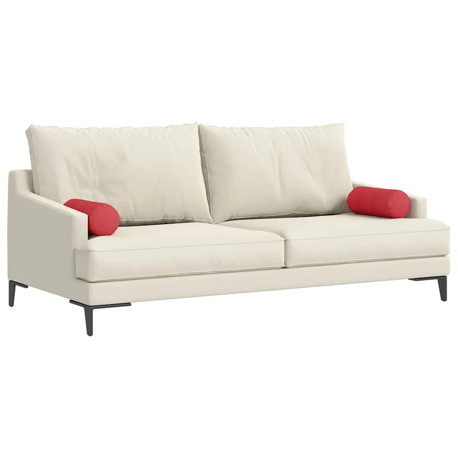 Coussins d'accent 2 pcs Rouge Ø 15 x 40 cm tissu - 3