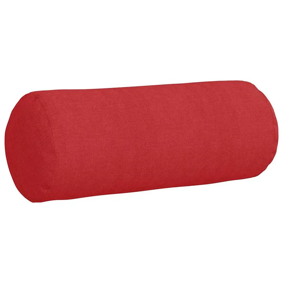 Coussins d'accent 2 pcs Rouge Ø 15 x 40 cm tissu - 5