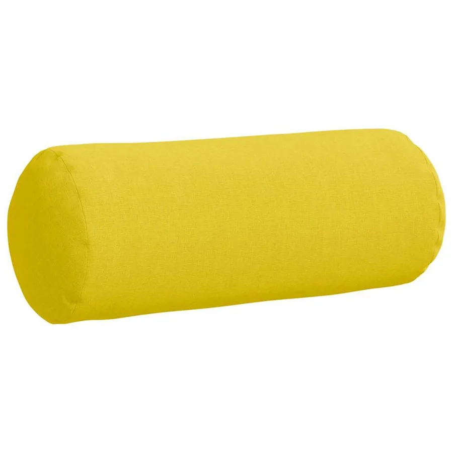 Coussins d'accent 2 pcs Jaune clair Ø 15 x 40 cm tissu - 5